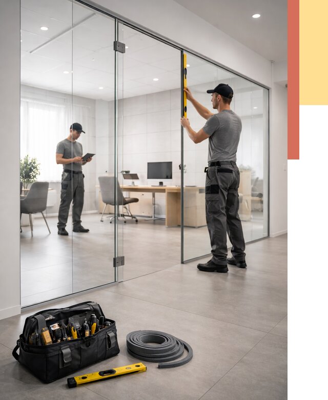 Цельностеклянные перегородки под ключ в Керчи от 9701 руб. — монтаж и цены | ОТДЕЛОЧНИК-Крч