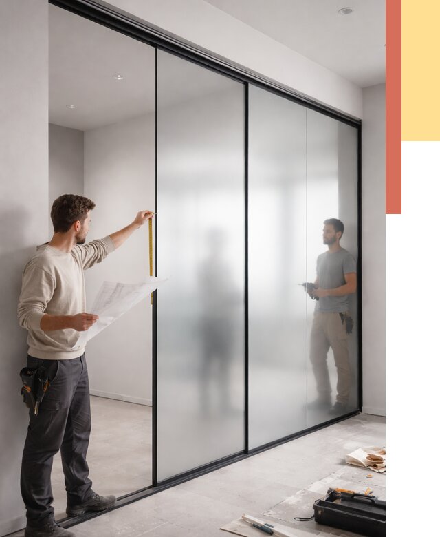 Матовые стеклянные перегородки в Керчи от 8680 руб. — монтаж и установка | ОТДЕЛОЧНИК-Крч