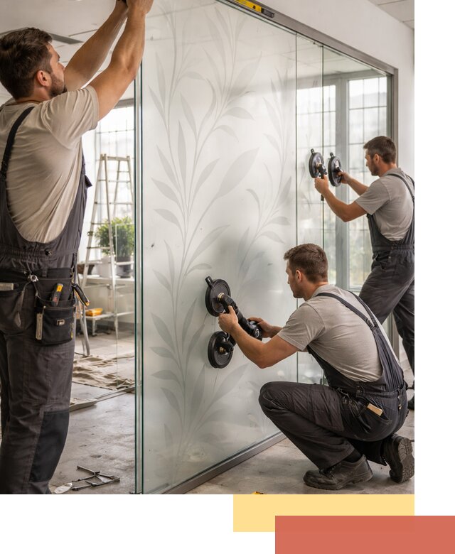 Стеклянные перегородки с рисунком на заказ в Керчи