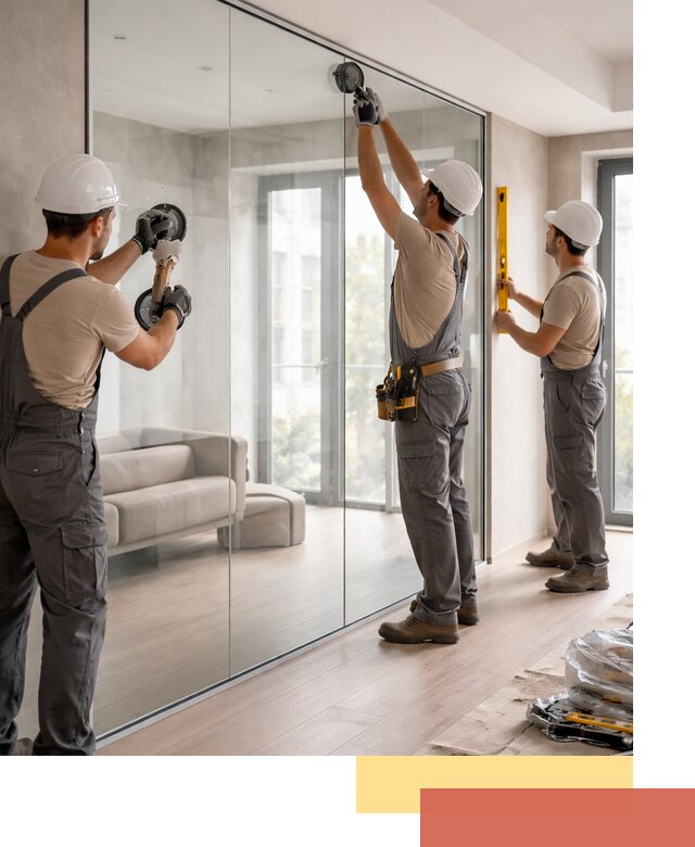 Перегородки из закаленного стекла в Керчи для офисов и квартир