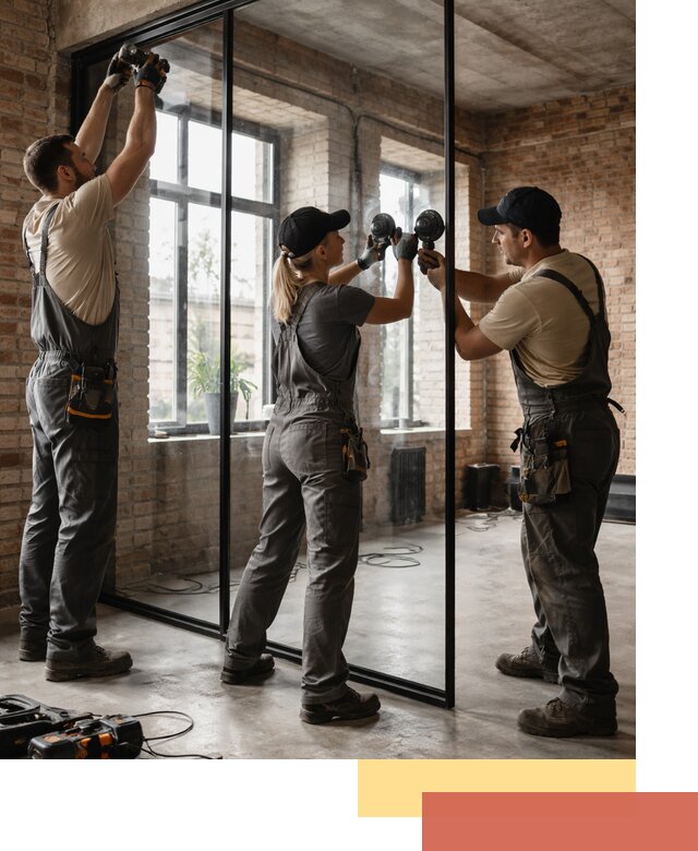 Стеклянные перегородки лофт — изготовление и монтаж в Керчи