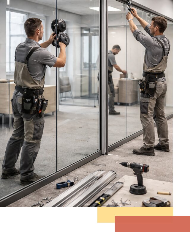 Стеклянные офисные перегородки под ключ в Керчи