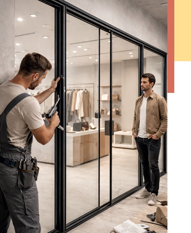 Стеклянные перегородки для магазинов в Керчи от 8374 руб. под ключ | ОТДЕЛОЧНИК-Крч