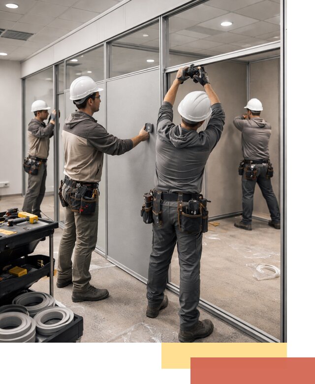 Мобильные офисные перегородки под ключ в Керчи