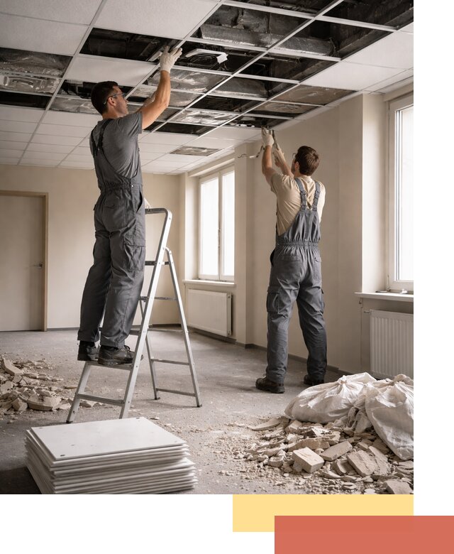 Демонтаж потолков Армстронг профессионально в Керчи