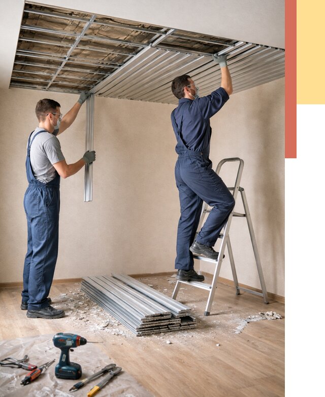 Демонтаж реечного потолка в Керчи от 4595 руб. быстро и недорого | ОТДЕЛОЧНИК-Крч