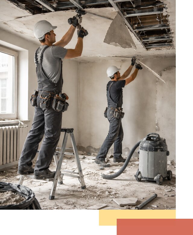 Демонтаж гипсокартонного потолка в Керчи быстро и аккуратно