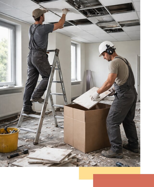 Демонтаж потолочной плитки в Керчи быстро и аккуратно