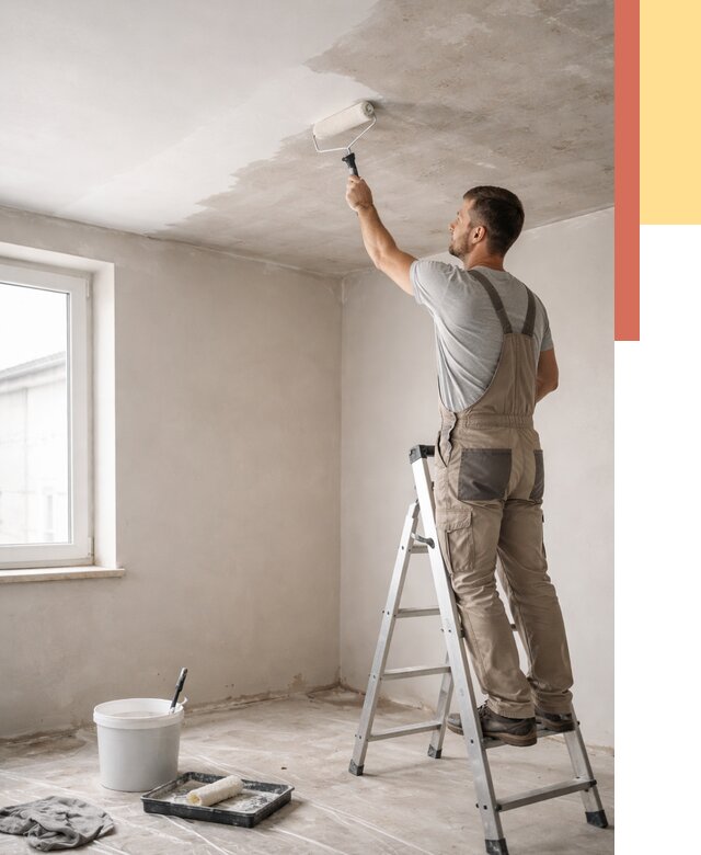 Грунтовка потолка в Керчи от 2553 руб. — быстро и недорого | ОТДЕЛОЧНИК-Крч