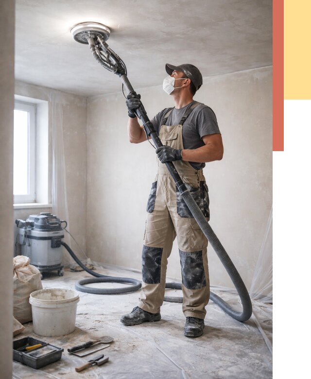 Шлифовка потолка в Керчи от 3574 руб. — услуги шлифования потолка | ОТДЕЛОЧНИК-Крч