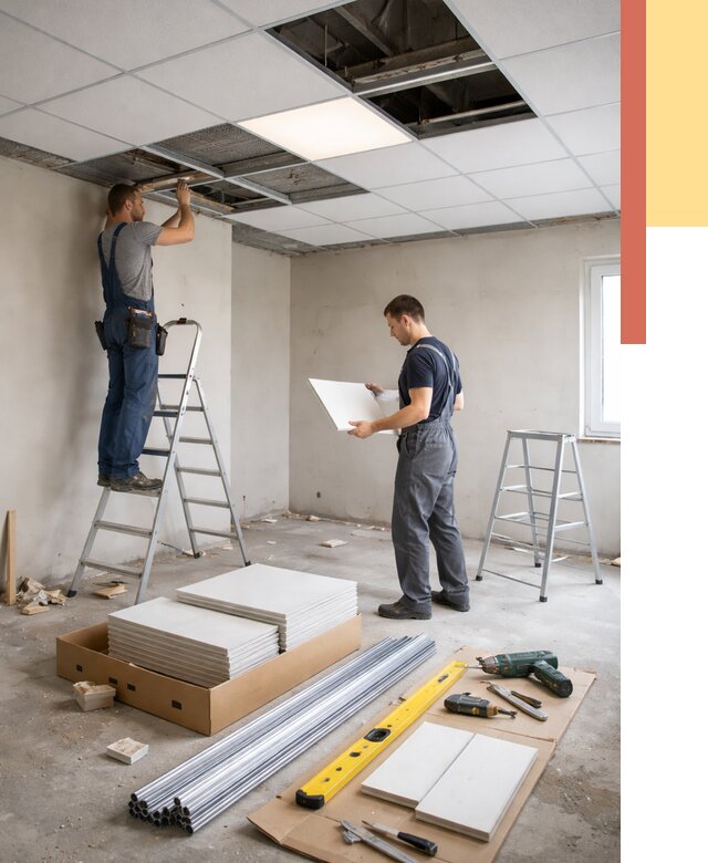 Монтаж потолка армстронг в Керчи от 4595 руб/м2 — быстрая установка под ключ | ОТДЕЛОЧНИК-Крч