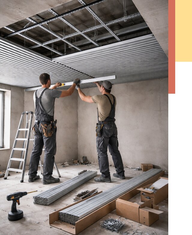 Монтаж реечного потолка в Керчи от 4595 руб. под ключ | ОТДЕЛОЧНИК-Крч