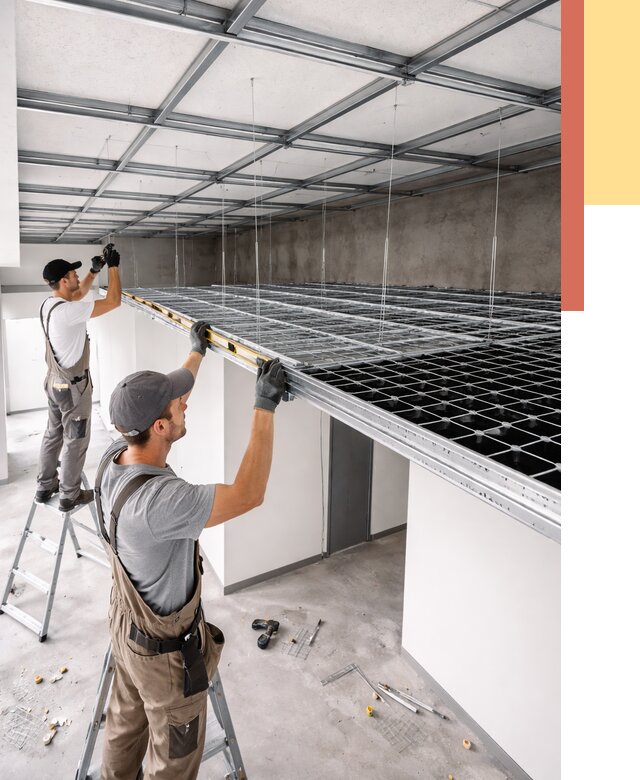 Монтаж потолка грильято в Керчи от 460 руб./м² — быстрая сборка под ключ | ОТДЕЛОЧНИК-Крч