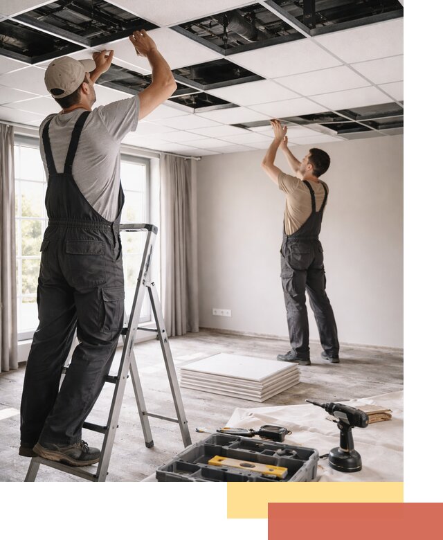 Замена плит подвесного потолка в Керчи быстро и качественно