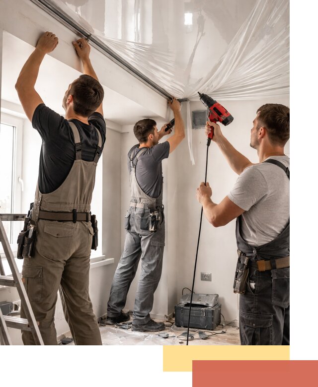 Монтаж глянцевого натяжного потолка в Керчи быстро и качественно