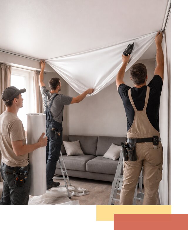 Монтаж сатинового натяжного потолка в Керчи качественно и быстро