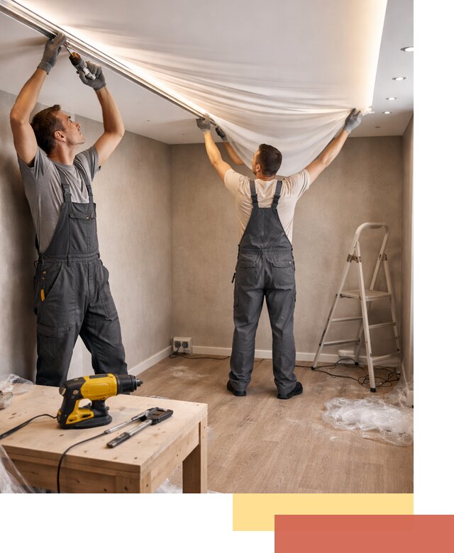 Монтаж натяжного потолка с подсветкой в Керчи цена и сроки