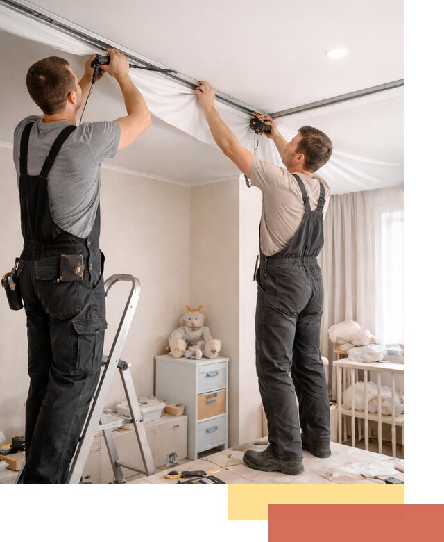 Монтаж натяжного потолка в детской комнате в Керчи