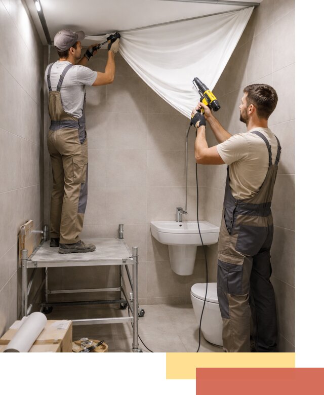 Монтаж натяжного потолка в санузле в Керчи