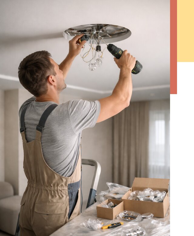 Установка люстры в натяжной потолок в Керчи от 1225 руб. | Быстро и недорого — ОТДЕЛОЧНИК-Крч