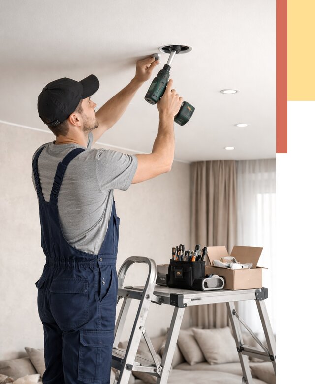 Установка и монтаж точечных светильников в натяжной потолок в Керчи от 1838 руб. | ОТДЕЛОЧНИК-Крч