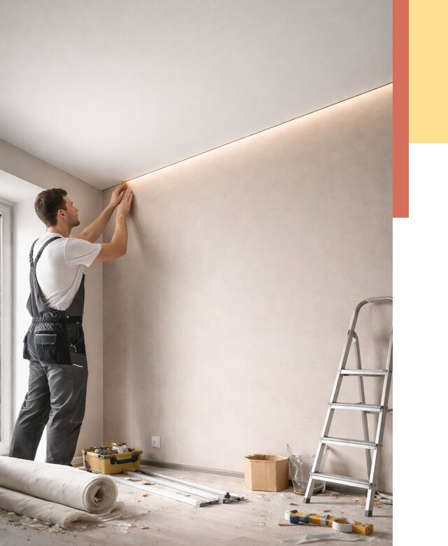 Теневые натяжные потолки в Керчи от 8374 руб. под ключ | ОТДЕЛОЧНИК-Крч