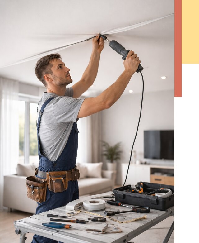 Ремонт натяжных потолков в Керчи от 9701 руб. под ключ — ОТДЕЛОЧНИК-Крч