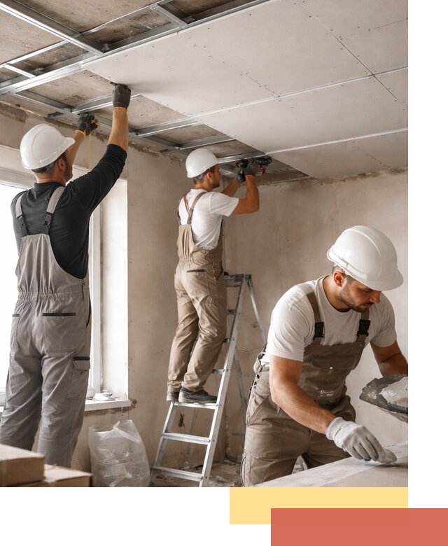 Одноуровневый потолок из гипсокартона в Керчи — монтаж и отделка