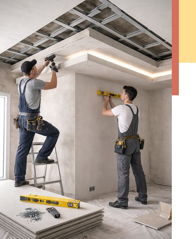 Двухуровневый потолок из гипсокартона в Керчи от 1481 руб. под ключ | ОТДЕЛОЧНИК-Крч