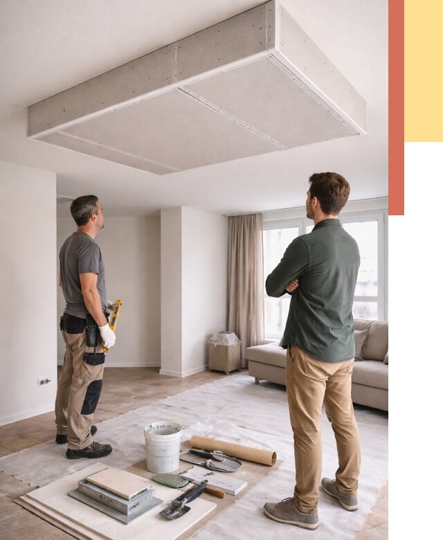 Короб на потолке из гипсокартона в Керчи от 2247 руб. — монтаж и услуги под ключ | ОТДЕЛОЧНИК-Крч