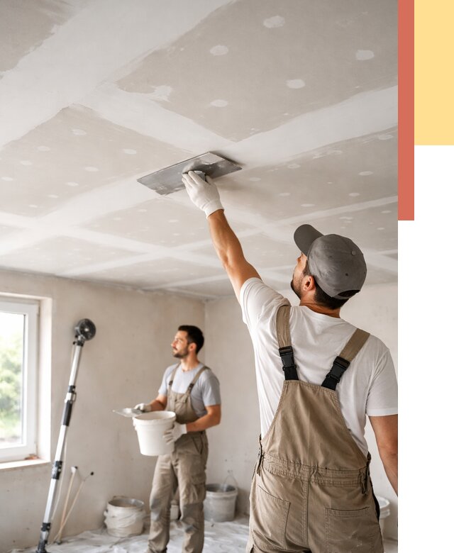 Шпаклевка потолка из гипсокартона в Керчи от 3268 руб./м2 — услуги под ключ | ОТДЕЛОЧНИК-Крч