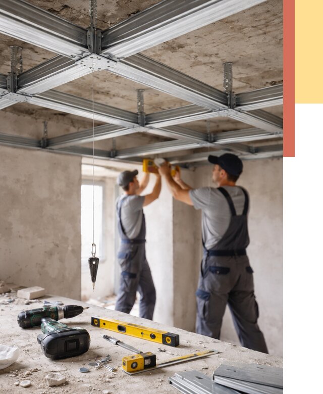 Монтаж каркаса потолка из профиля в Керчи от 4595 руб. — услуги ОТДЕЛОЧНИК-Крч