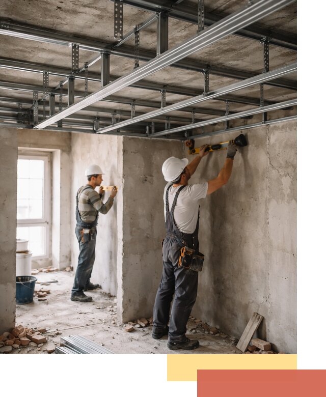 Монтаж каркаса потолка из профильного профиля в Керчи