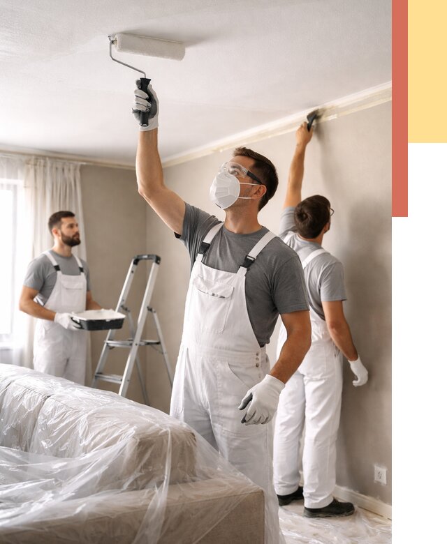 Покраска потолка водоэмельсионной краской в Керчи от 2247 руб/м² — услуги под ключ | ОТДЕЛОЧНИК-Крч