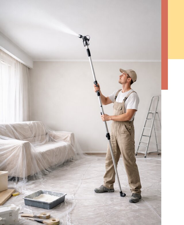 Покраска потолка краскопультом в Керчи от 4595 руб. быстро и недорого | ОТДЕЛОЧНИК-Крч