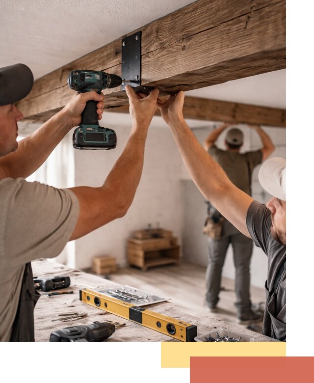 Монтаж декоративных потолочных балок в Керчи