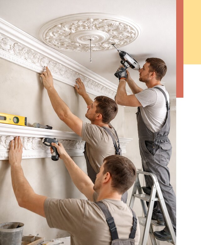 Монтаж лепнины на потолок в Керчи от 3268 руб. быстро и недорого | ОТДЕЛОЧНИК-Крч