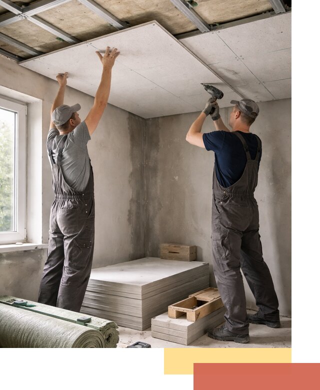 Шумоизоляция потолка панелями ЗИПС в Керчи